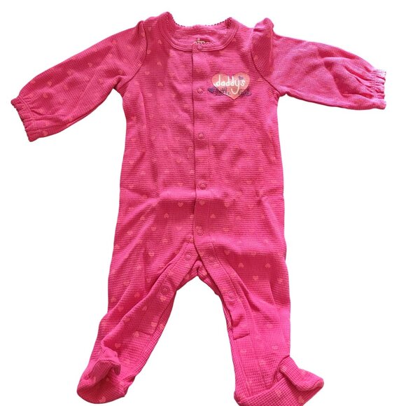 Circo Baby Girls Pink "Daddys Little Girl" Footed Cotton Sleeper Size 6M - Picture 1 of 6